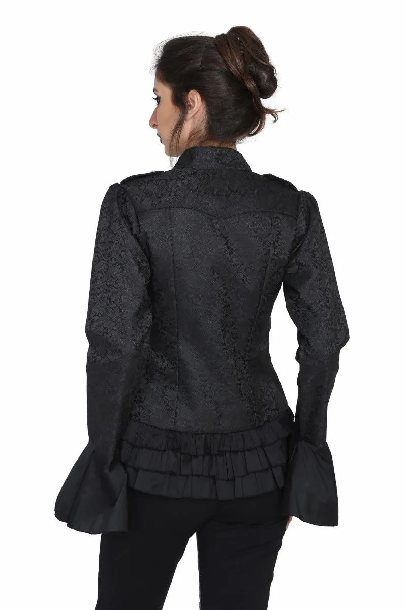 Black Brocade Stylish Jacket- Wholesale