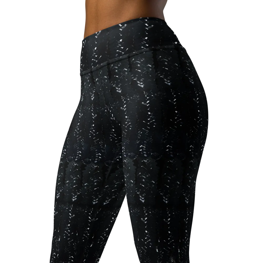 Black Herringbone High Waist Yoga Leggings