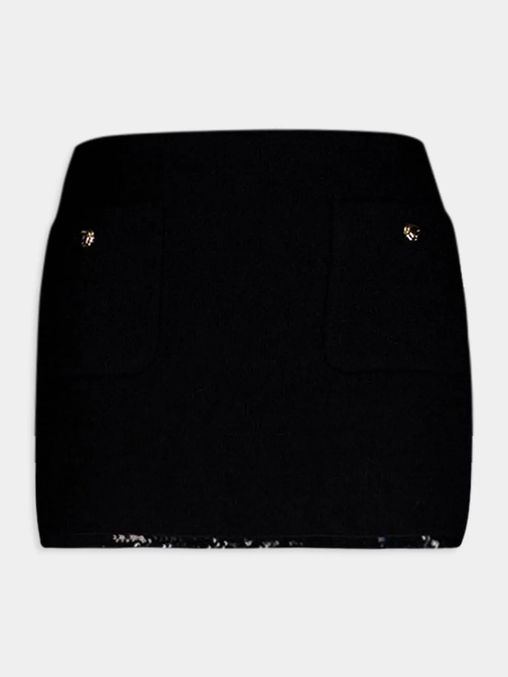 Black Tweed Miniskirt