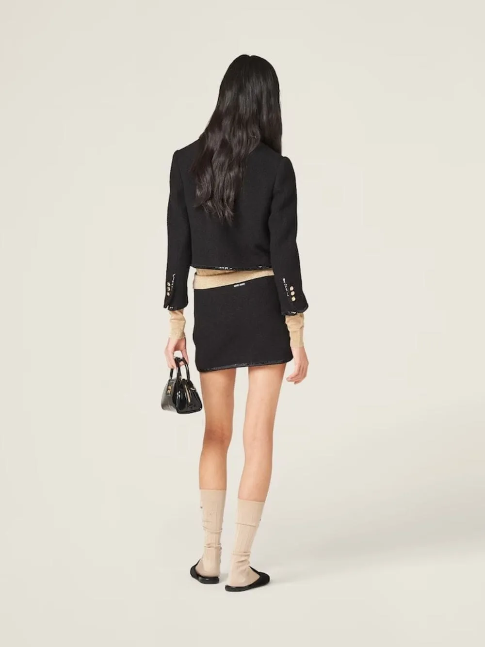 Black Tweed Miniskirt