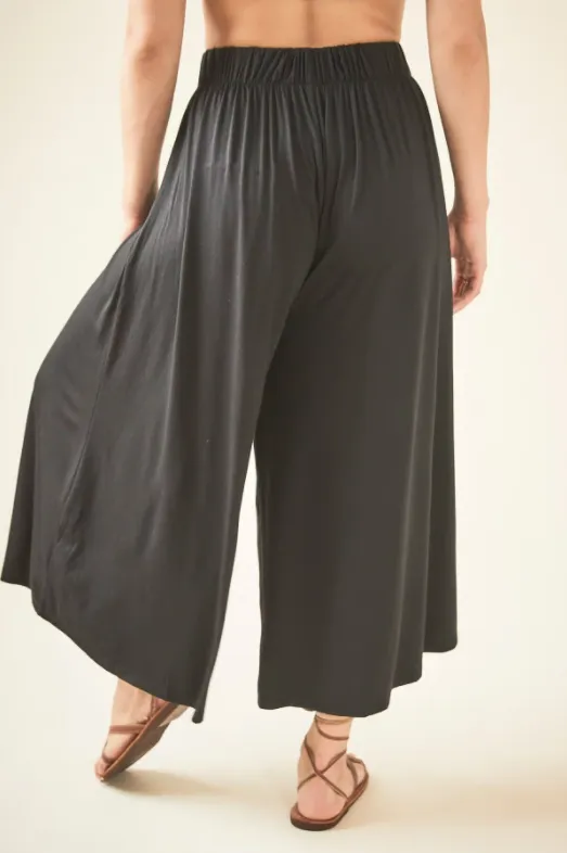 Black Wide Leg Crop Pant