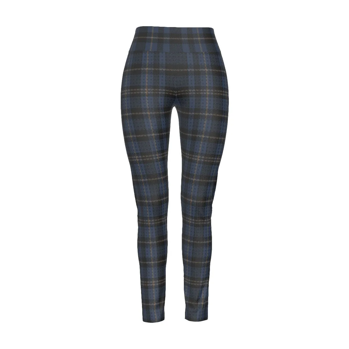 Blue Tartan High Waist Leggings