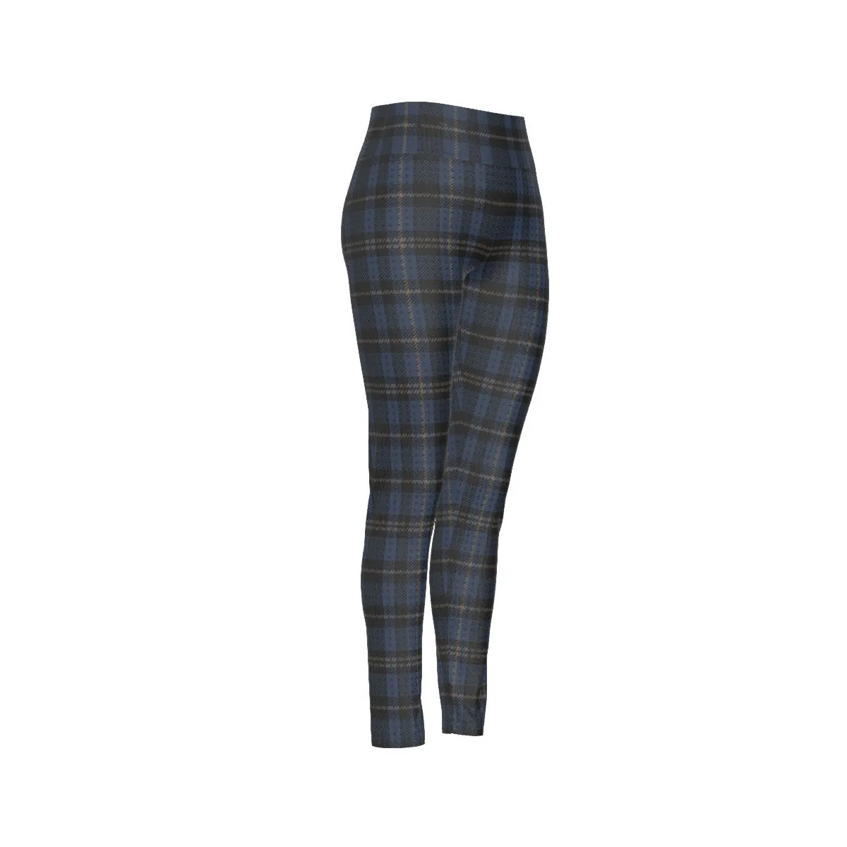 Blue Tartan High Waist Leggings