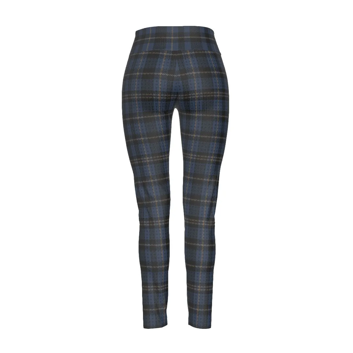 Blue Tartan High Waist Leggings