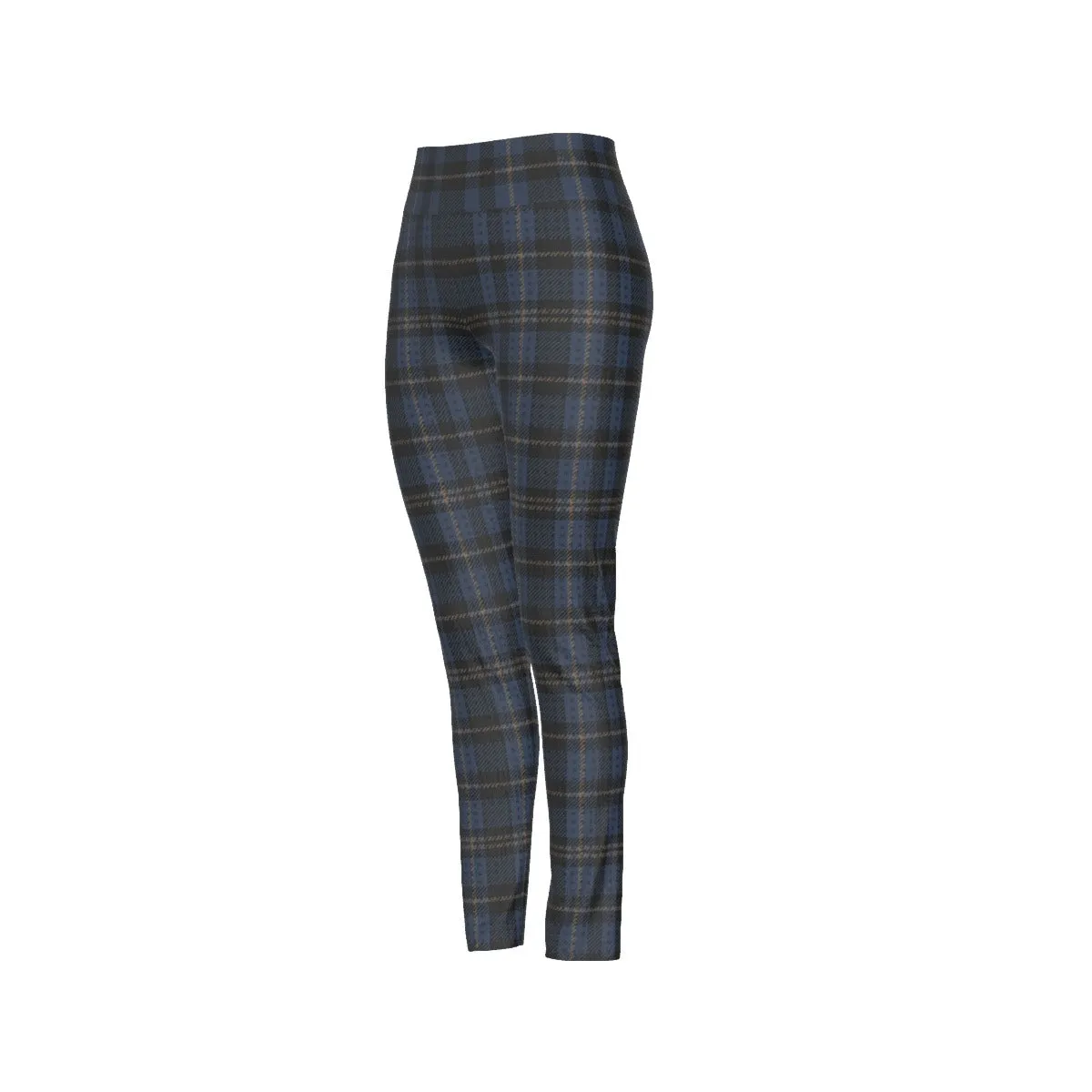 Blue Tartan High Waist Leggings