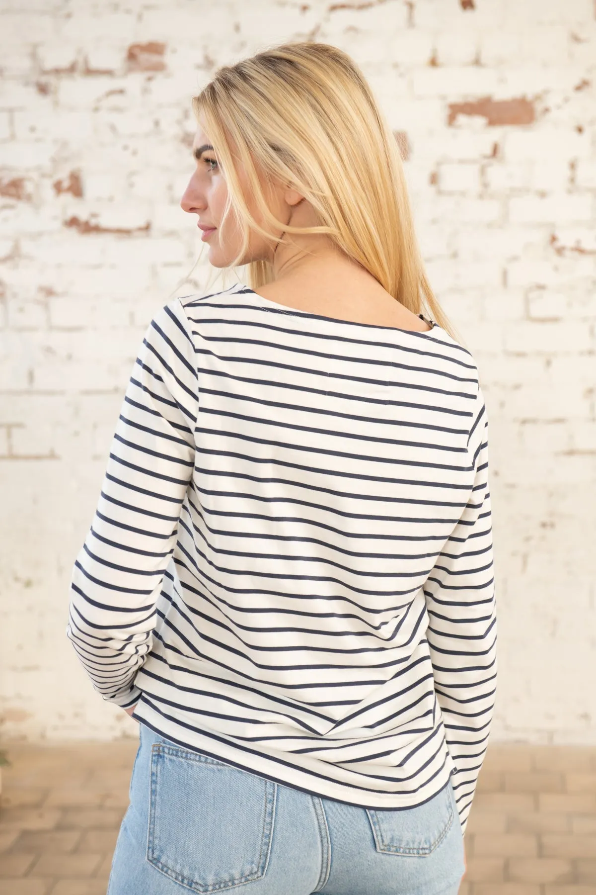 Causeway Breton Top - Cloud Midnight Stripe