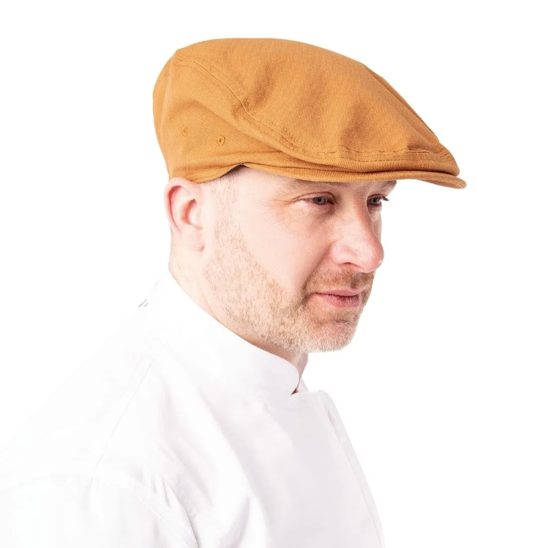 Chef Works Urban Rockford Pigment Dye Canvas Flat Cap Nutmeg S-M - BB054-SM