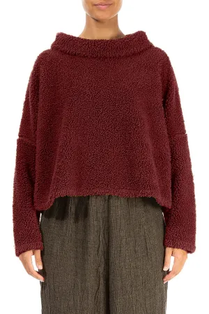 Cowl Neck Merlot Teddy Cotton Jumper