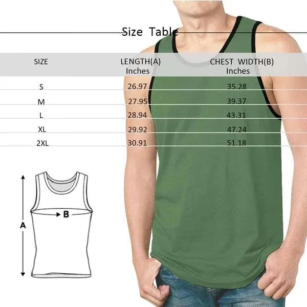 Custom Tank Tops Name&Face American Flag Grey Sleeveless T Shirt Personalized Men's All Over Print Tank Top