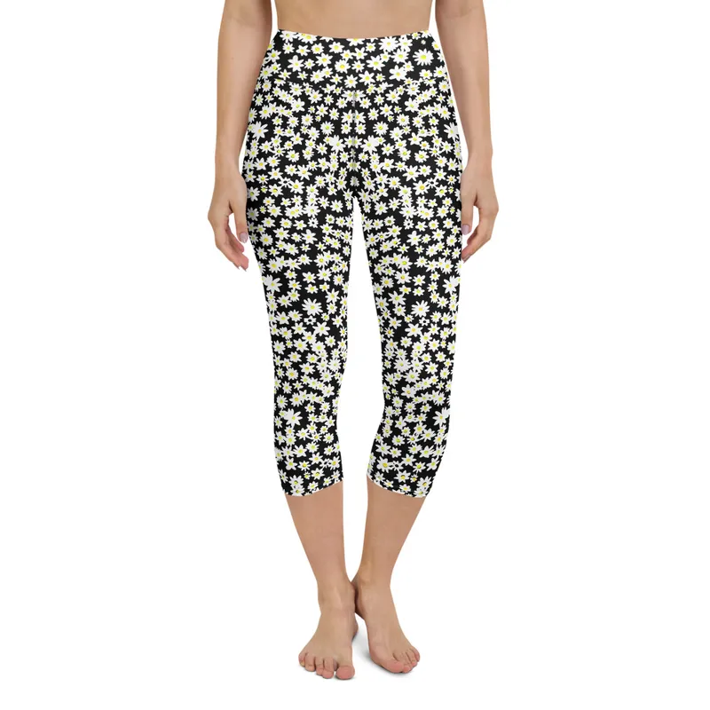 Daisy High Waist Yoga Capri Leggings