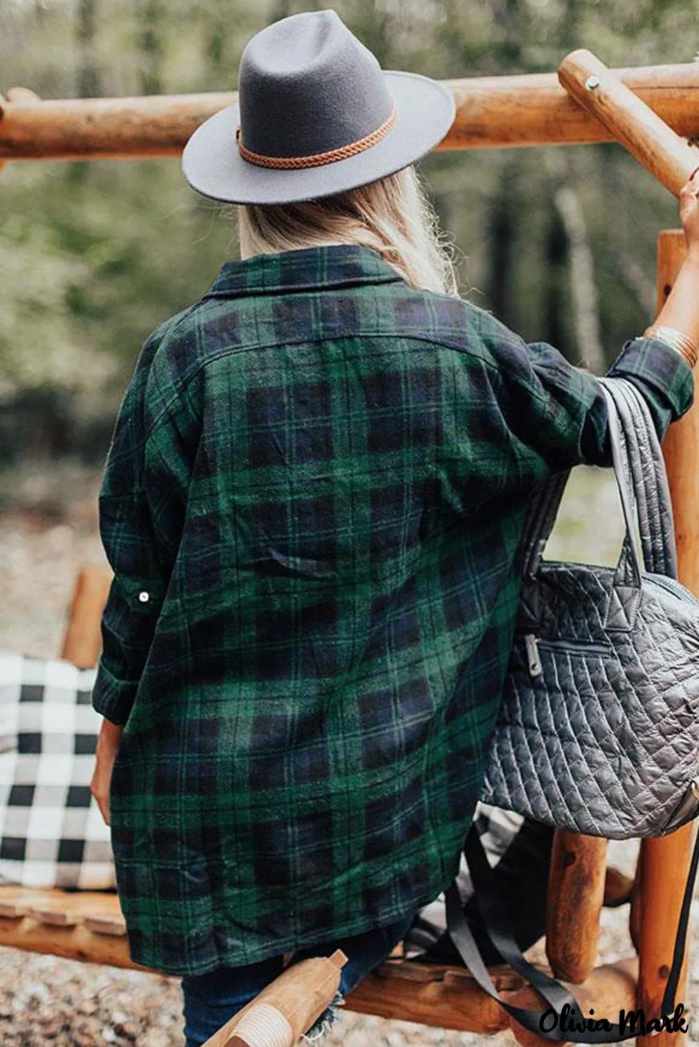 Deanwangkt - Green Check Loose Fit Boyfriend Shirt