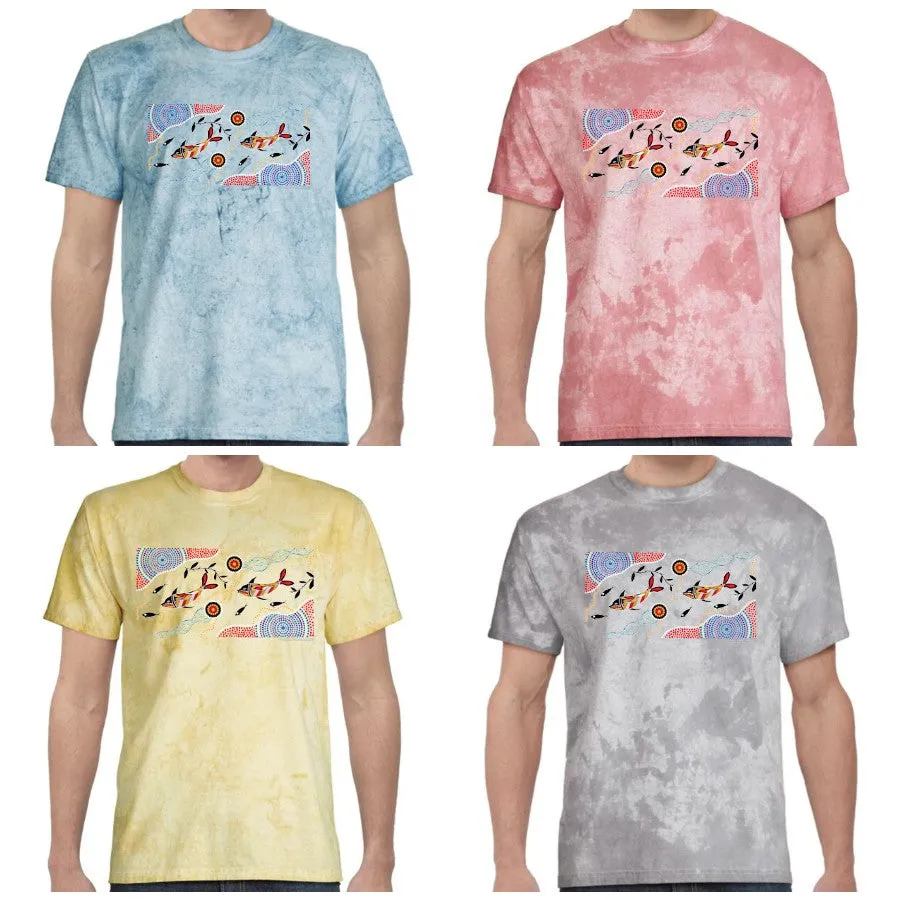 Dolphin Journey Colour Blast T-Shirt by Wayne Thomas Maynard (Various Colours)