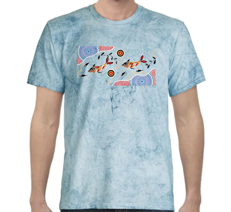 Dolphin Journey Colour Blast T-Shirt by Wayne Thomas Maynard (Various Colours)