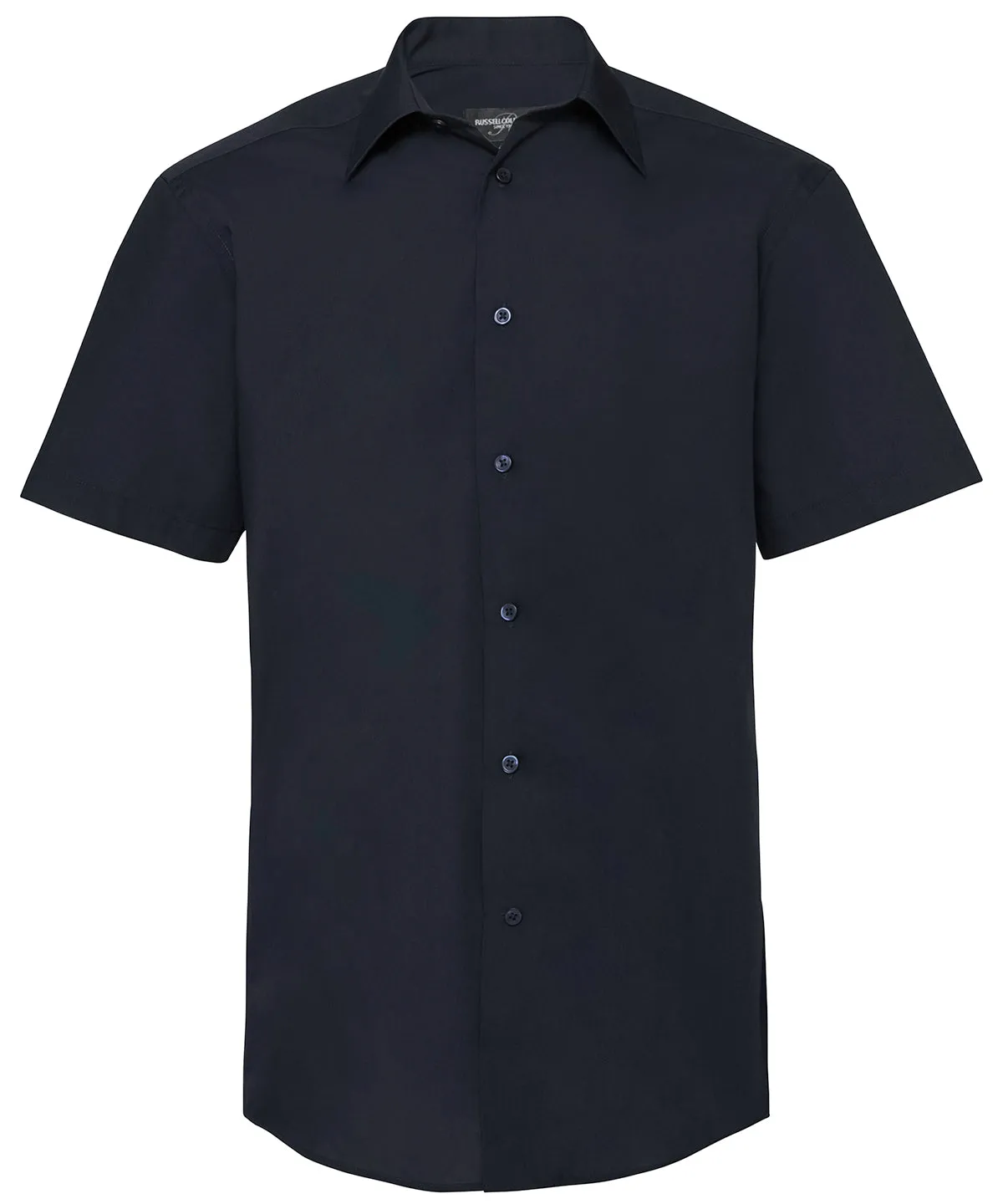 French Navy - Short sleeve polycotton easycare tailored poplin shirt