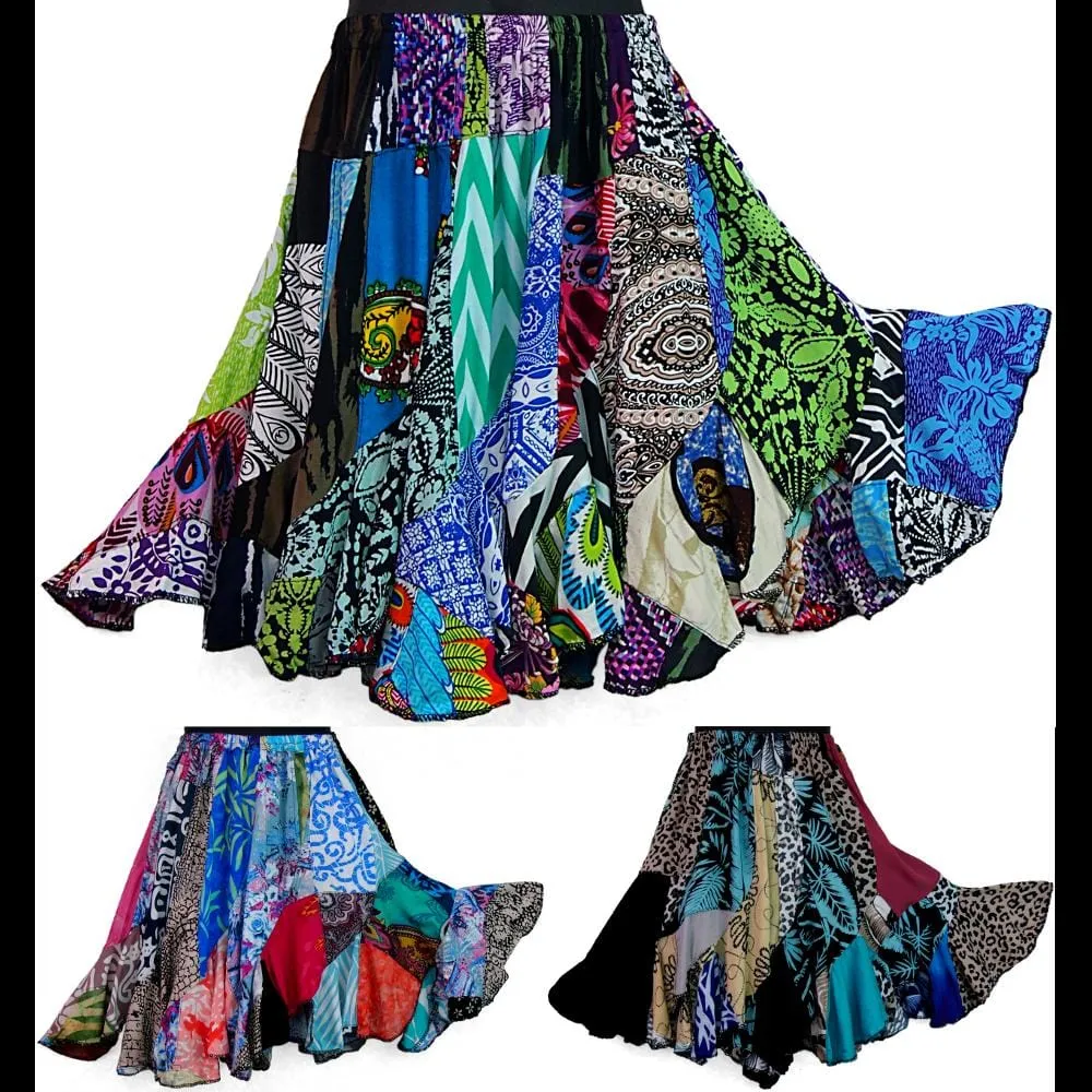 Girl's Patchwork Swirl Skirt (Ages: 4, 6, 8)