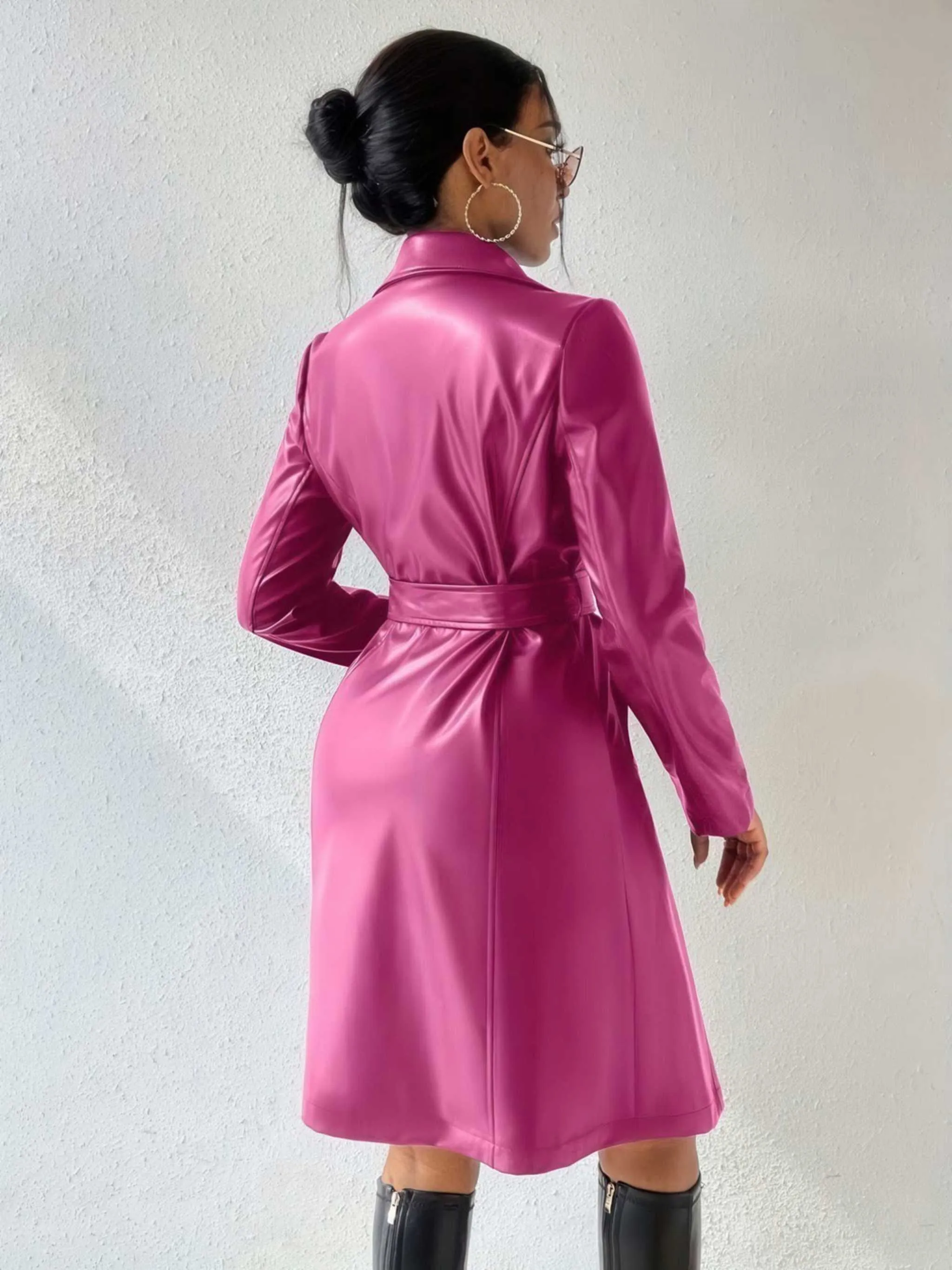 Glow Chic's Slim Long Sleeved Trench Coat