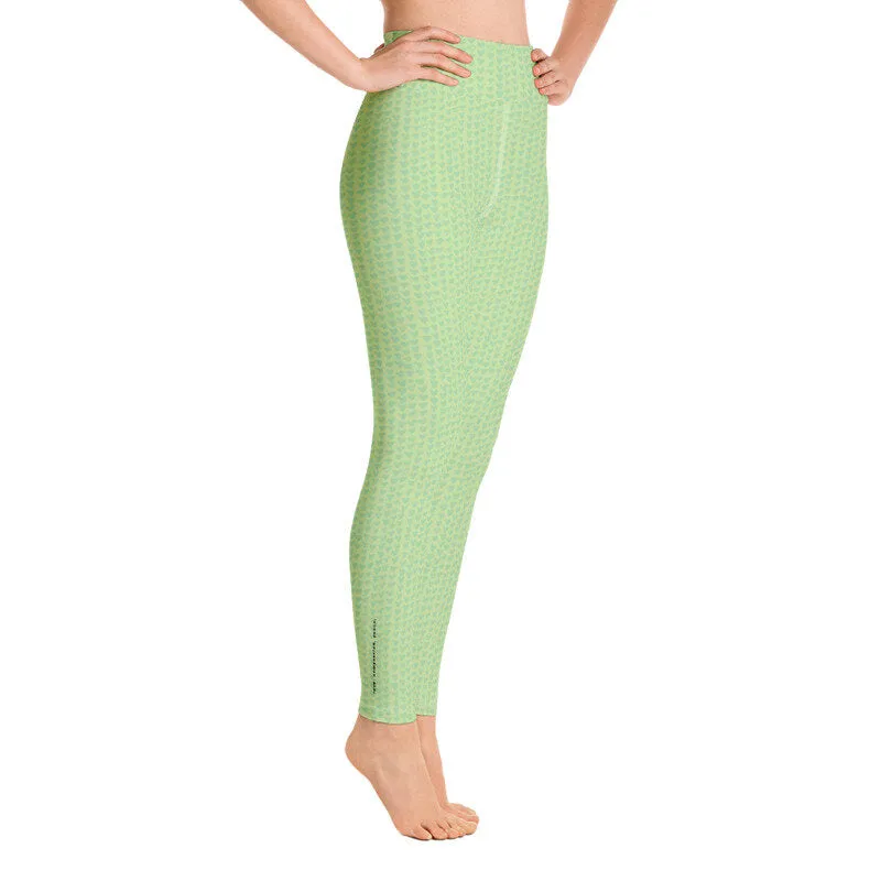 Green Hearts High Waist Yoga Leggings