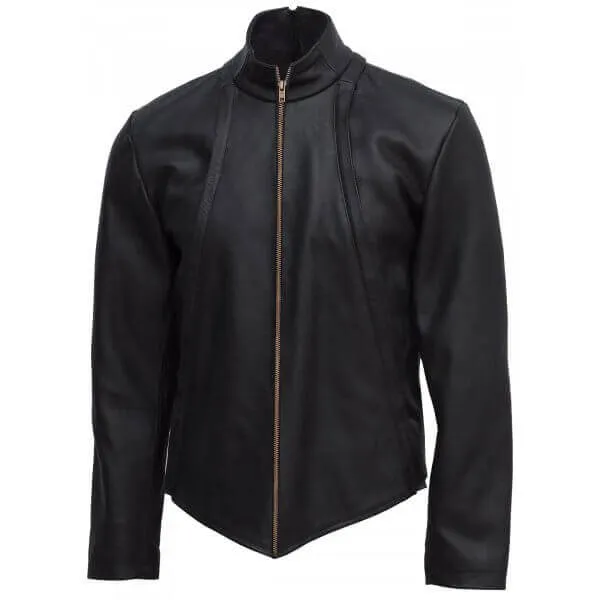 Handmade Black Stylish Leather Jacket For Men