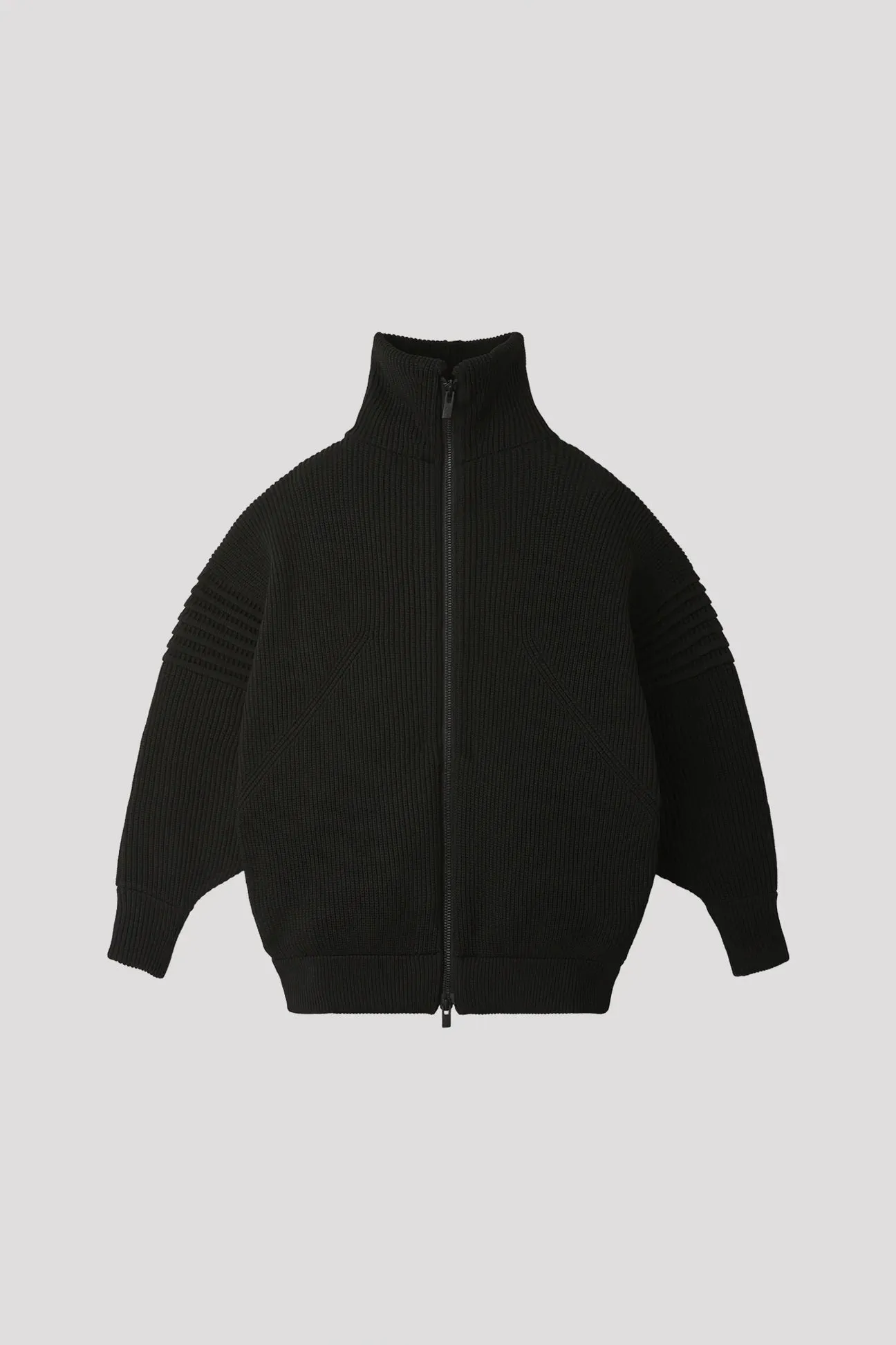 High Neck Zip Blouson in Black by CFCL