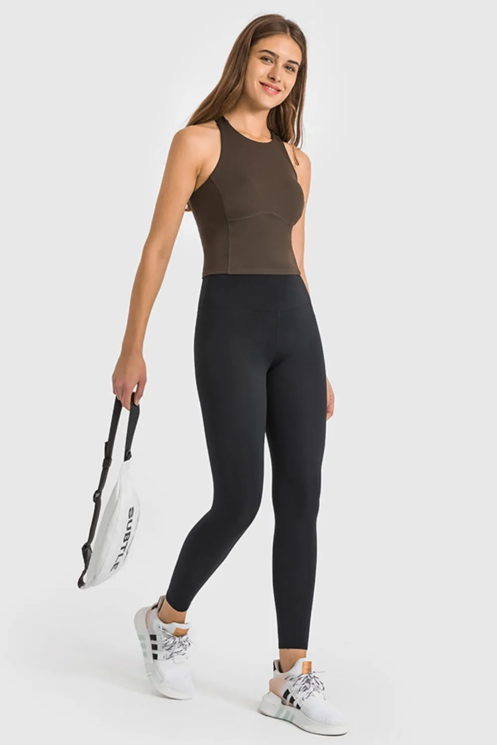 High Waist Ankle-Length Yoga Leggings