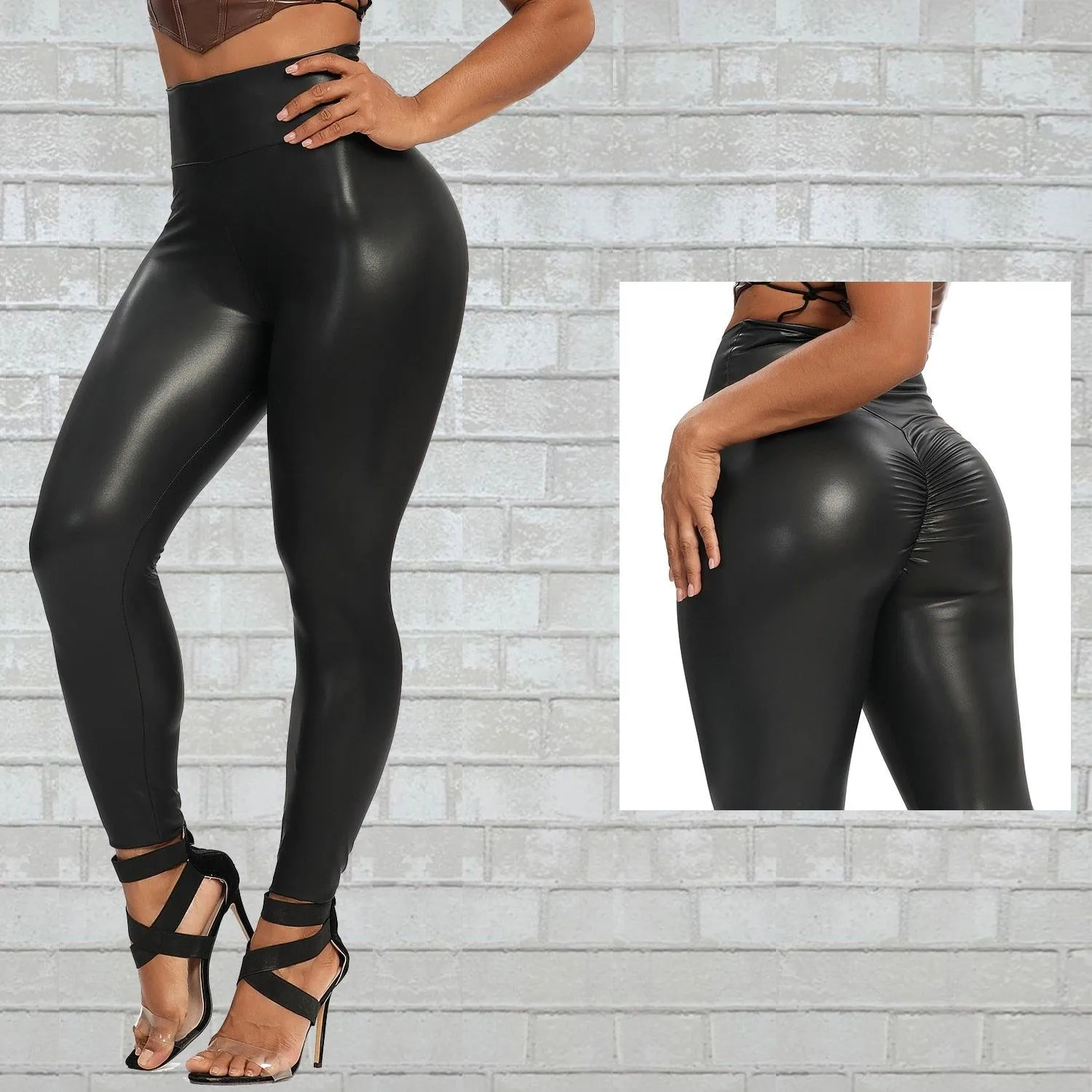 High Waist Faux Leather Leggings