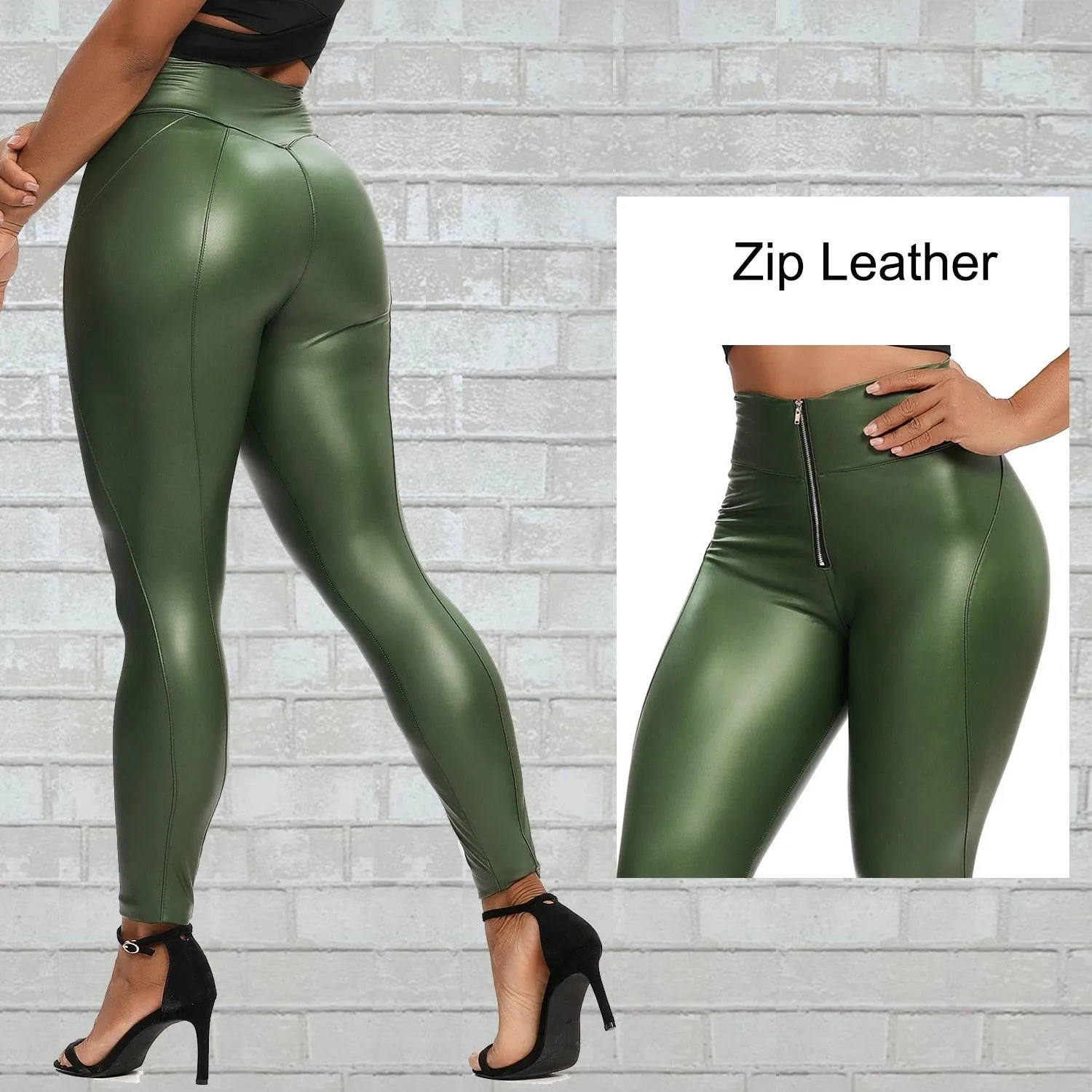 High Waist Faux Leather Leggings