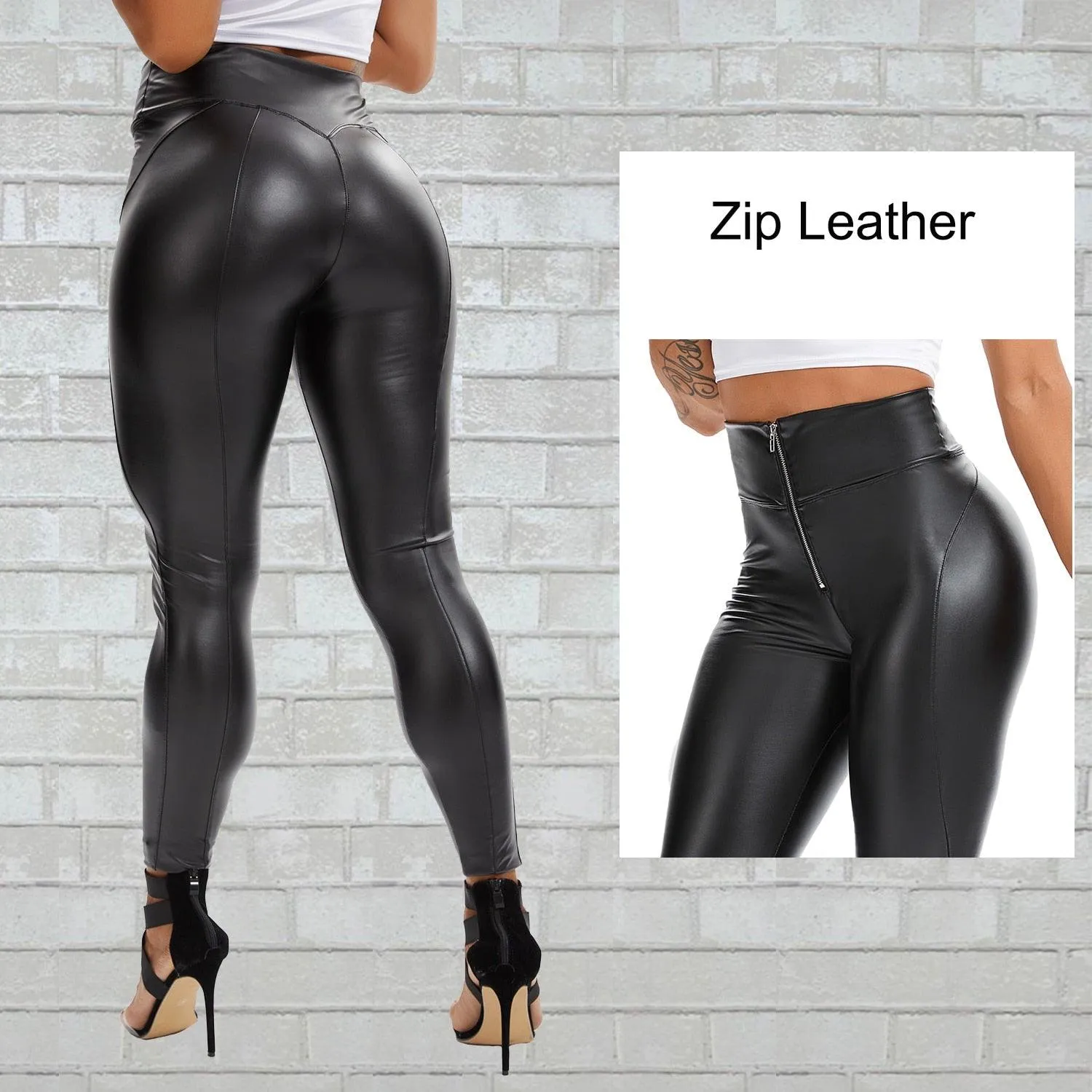 High Waist Faux Leather Leggings