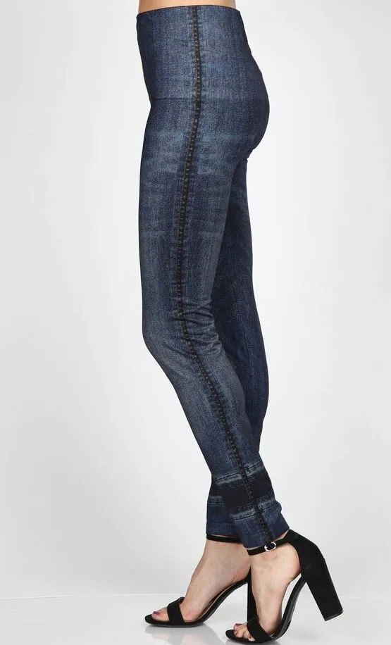 High Waist Jean Print Legging