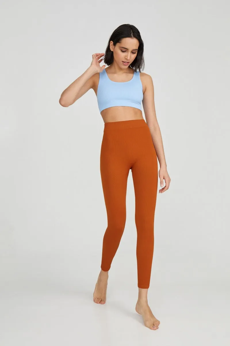 High waist tight-ribbed leggings