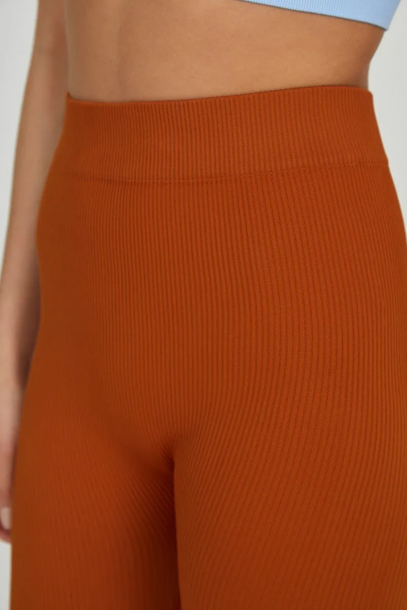 High waist tight-ribbed leggings