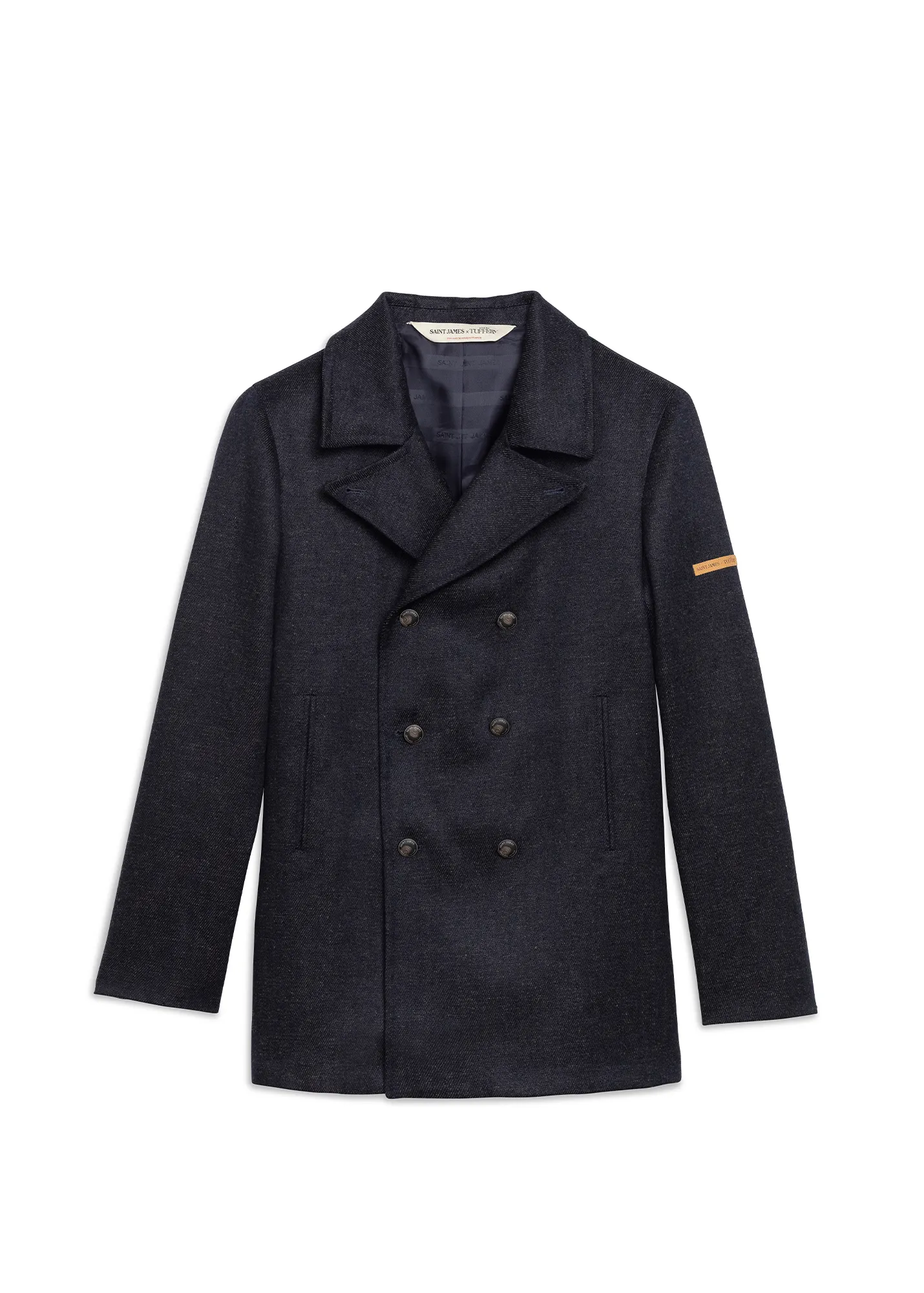 Héritage peacoat for men in Merino wool - SAINT JAMES x Atelier Tuffery (INDIGO/CHANVRE)