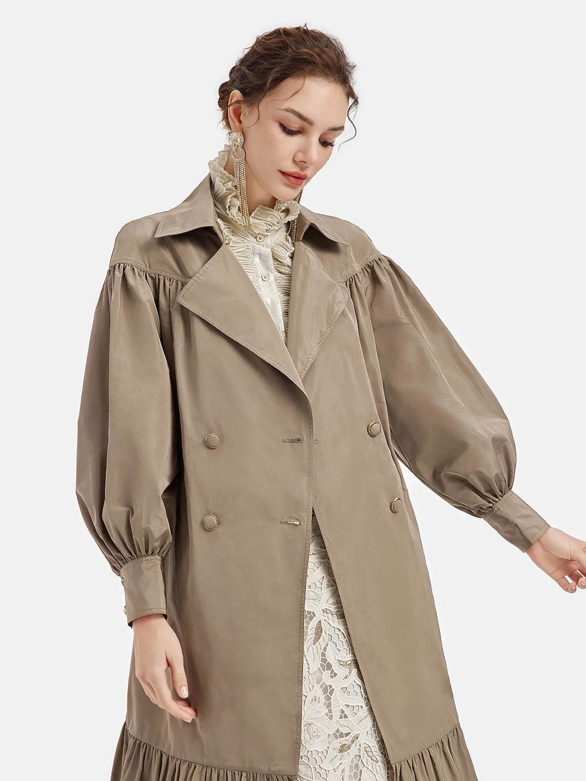 Japanese Memory Pleated Trench Coat