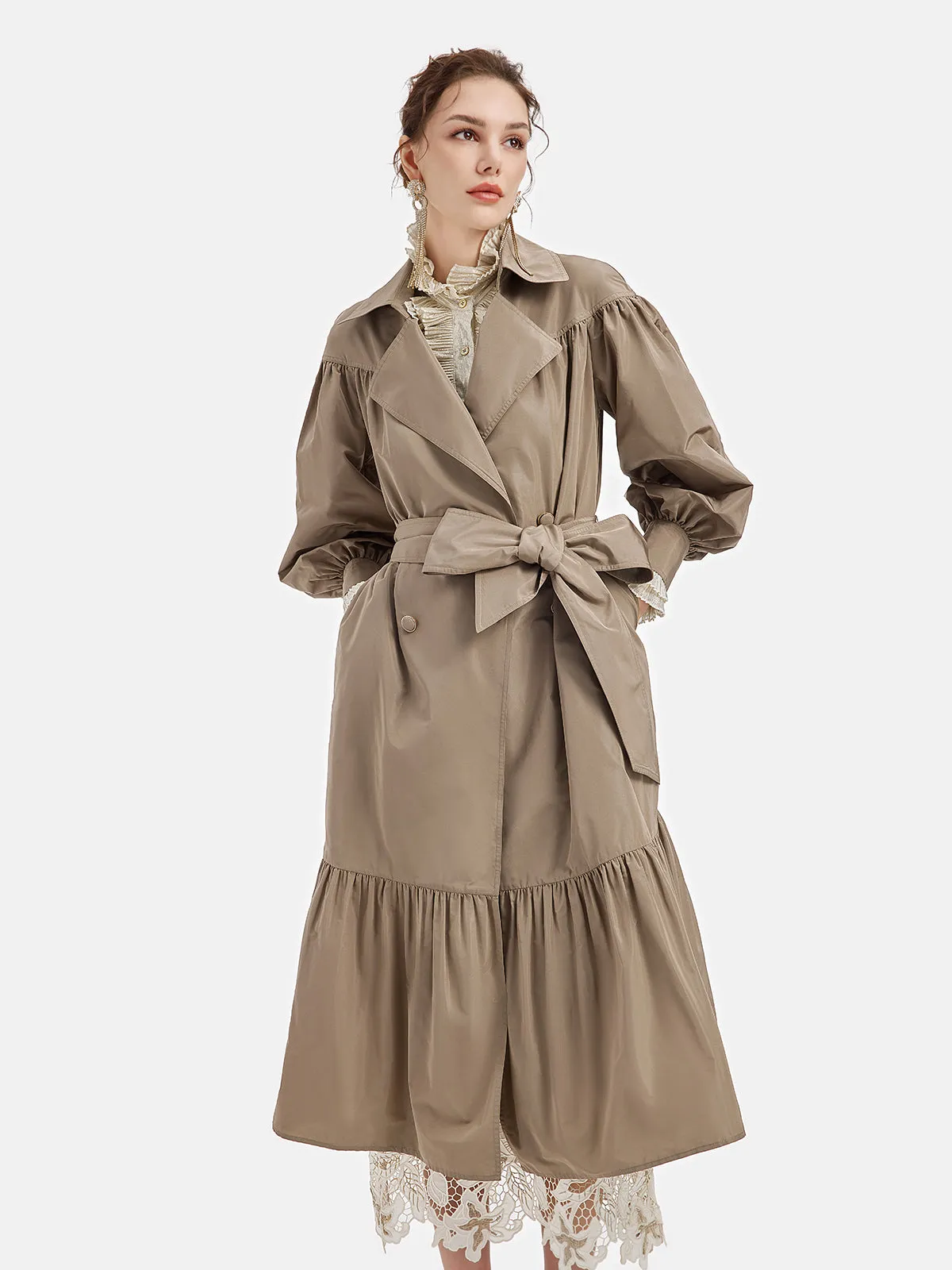 Japanese Memory Pleated Trench Coat