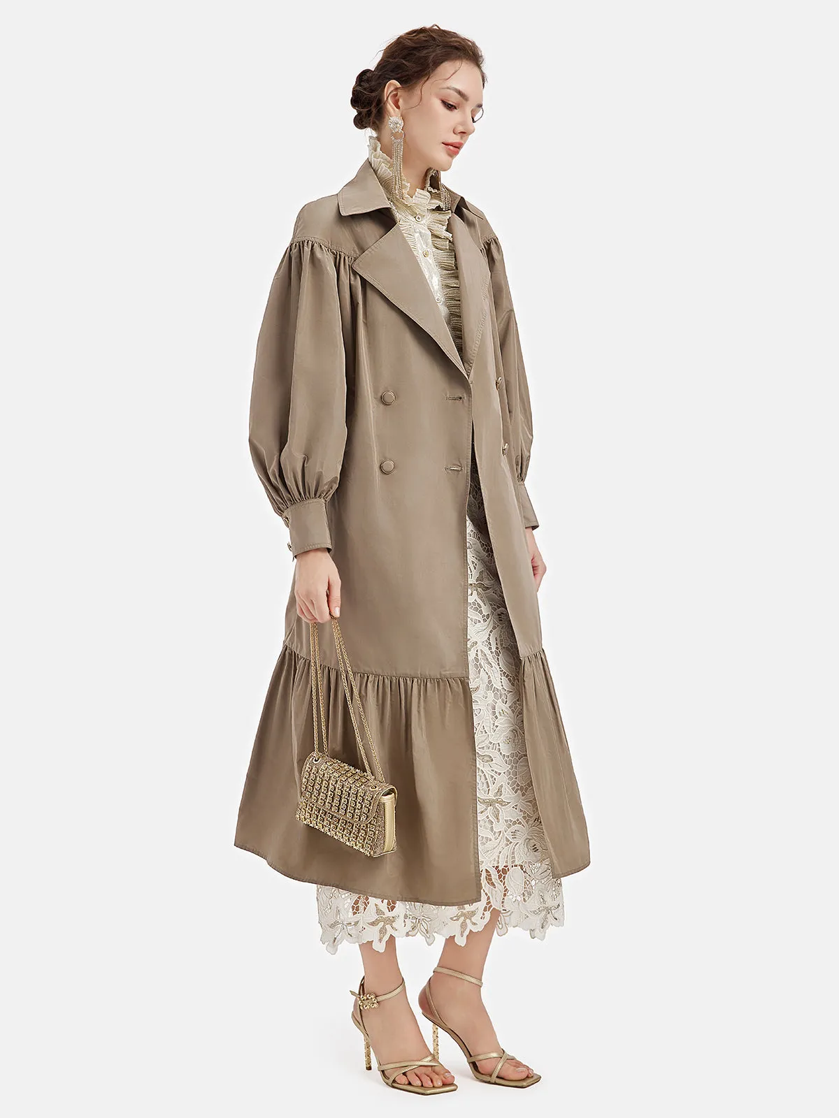 Japanese Memory Pleated Trench Coat