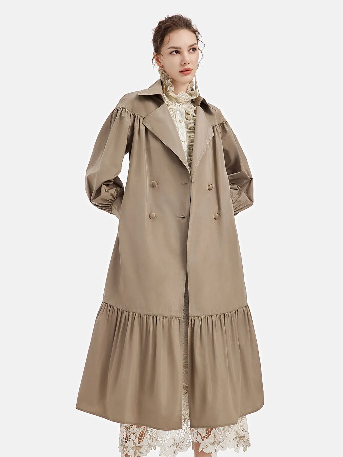 Japanese Memory Pleated Trench Coat