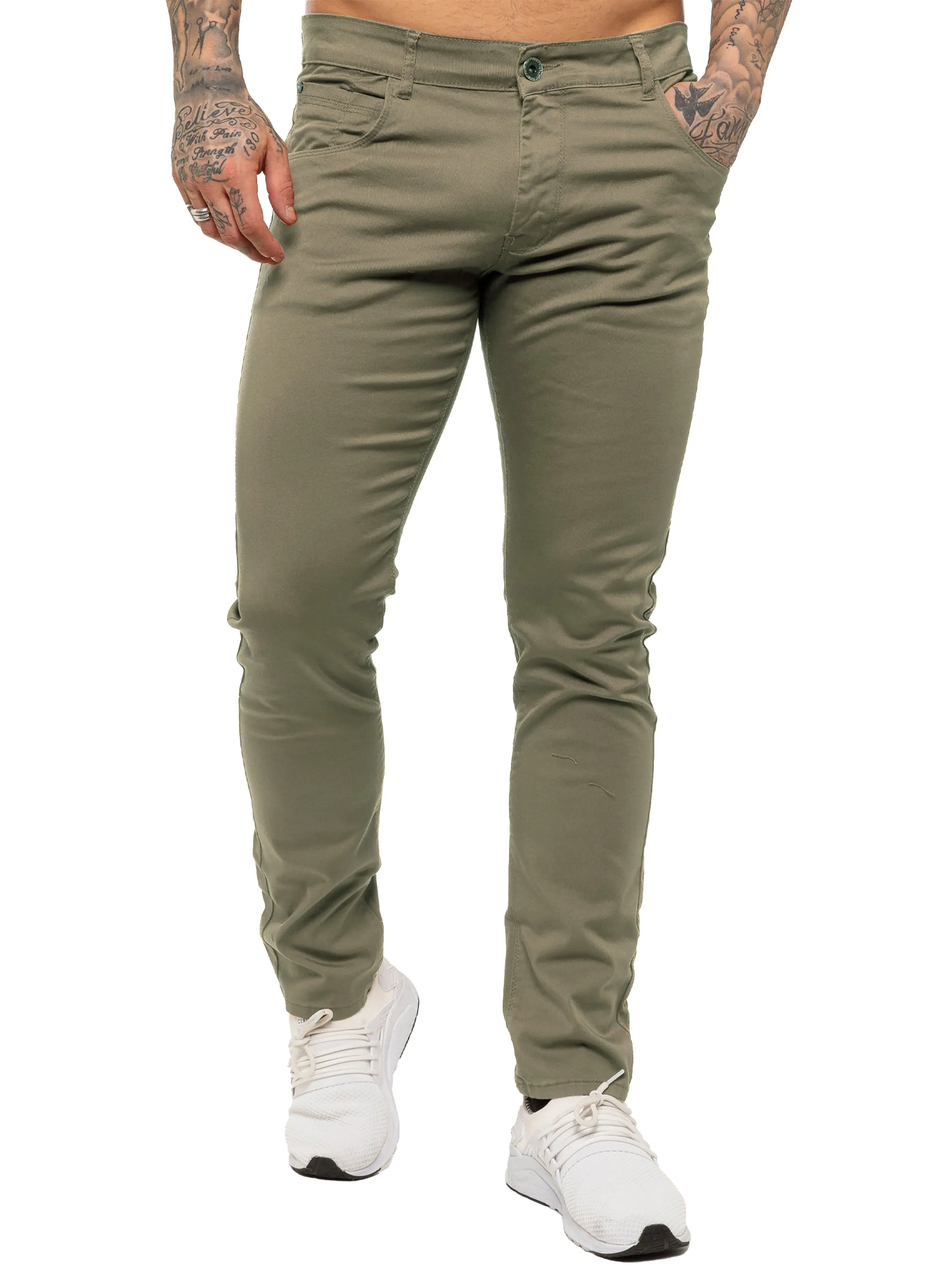 Kruze | Mens Slim Fit Stretch Chinos