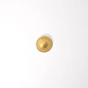 Large Round Gold Diamanté Button