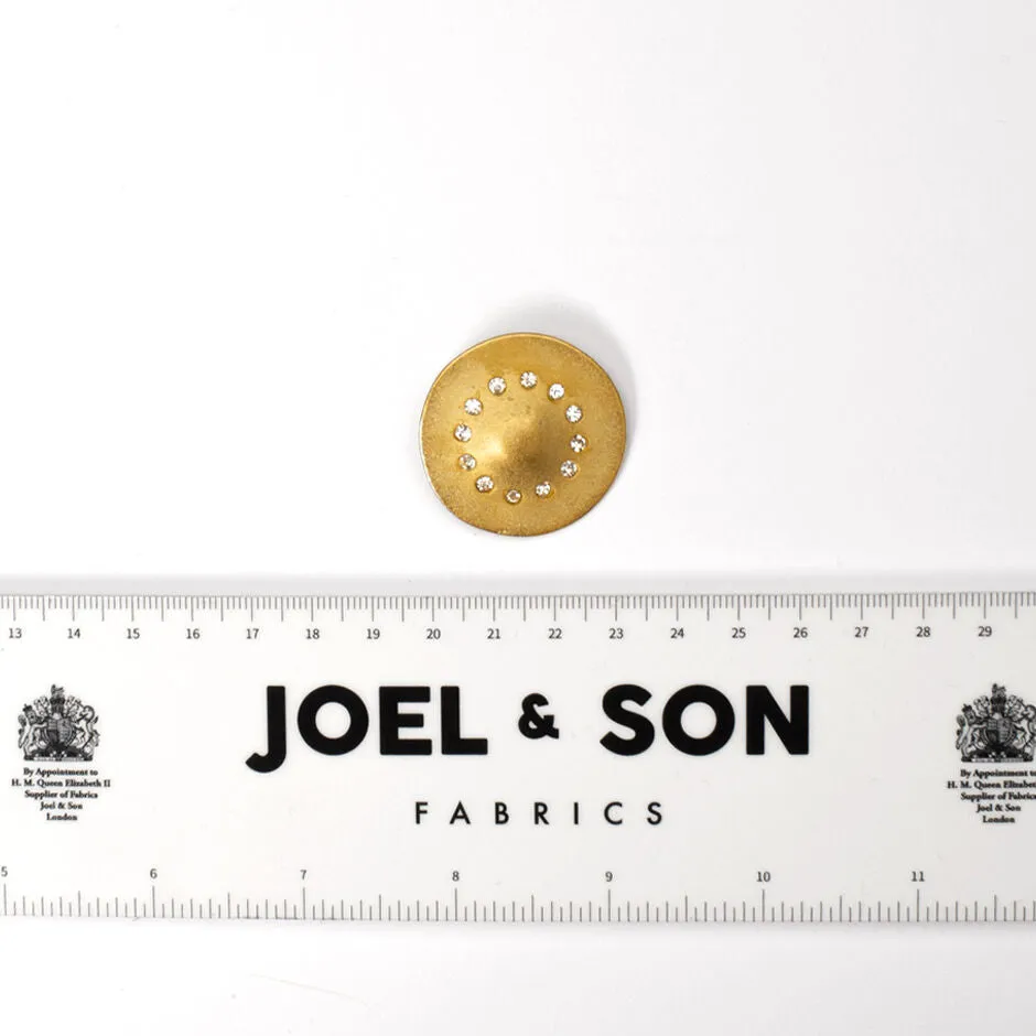 Large Round Gold Diamanté Button