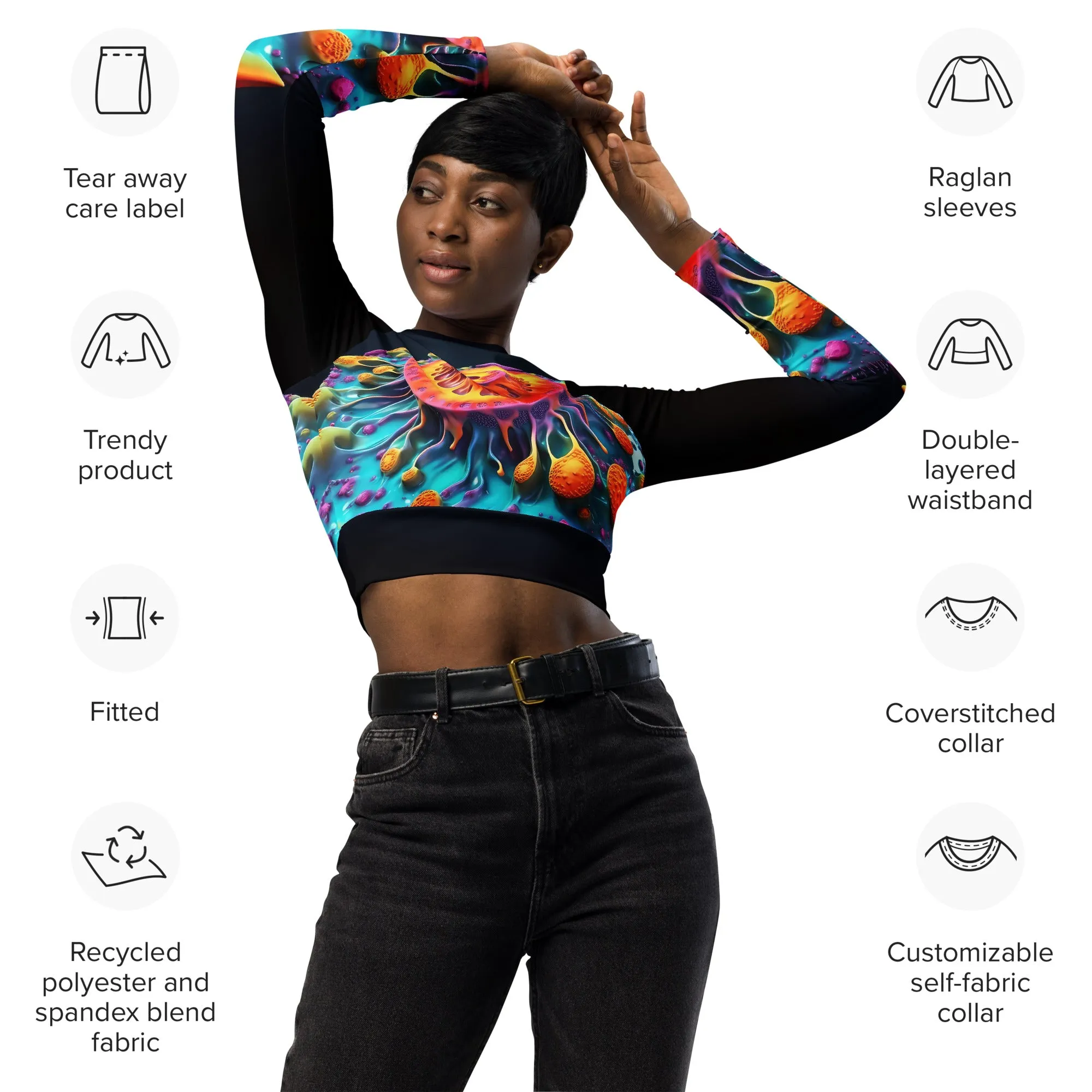 Long-Sleeve Crop Top I can feel it