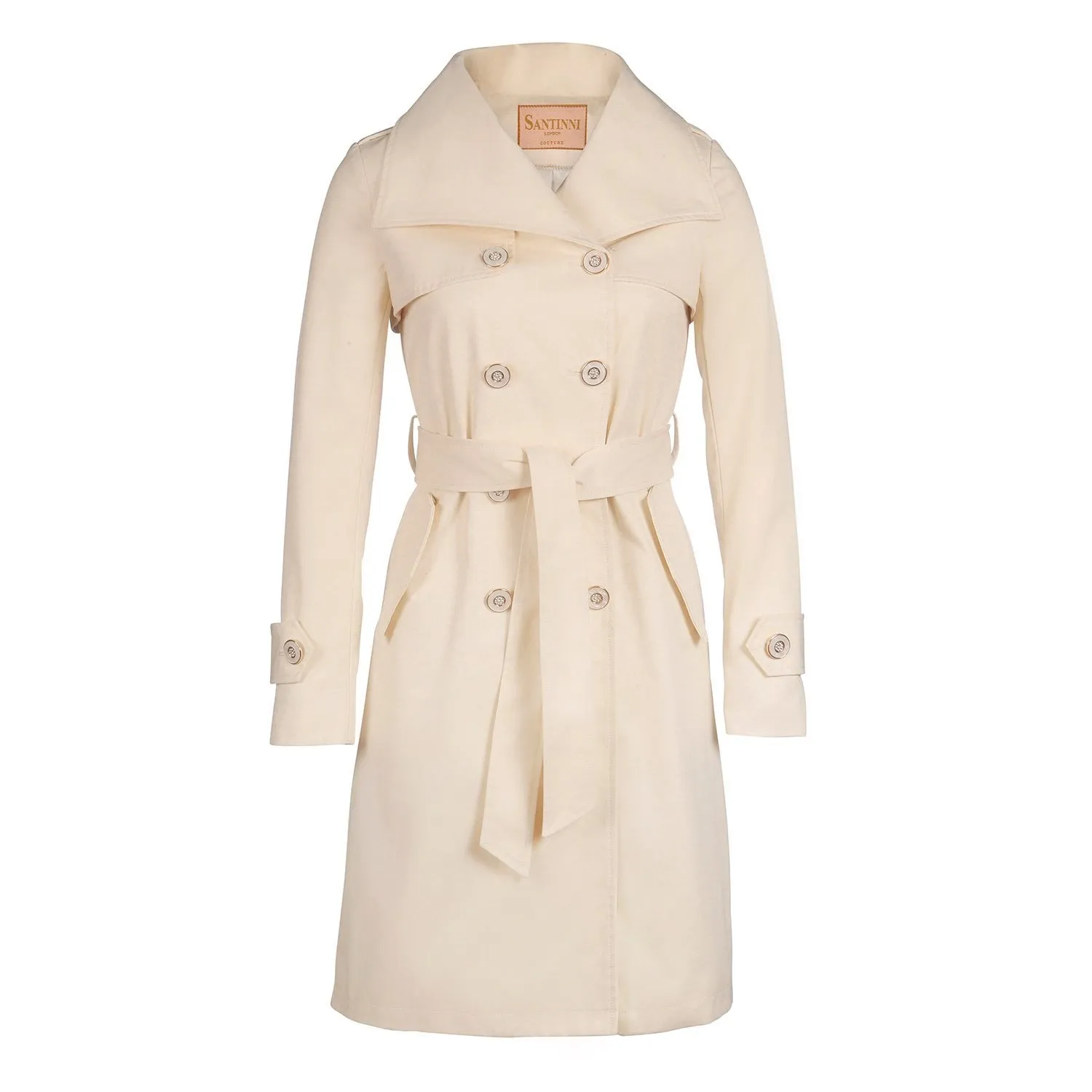 'Malena' Cotton Trench in Crema