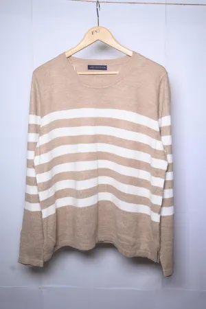 M&S Fawn Striped Winter Blouse