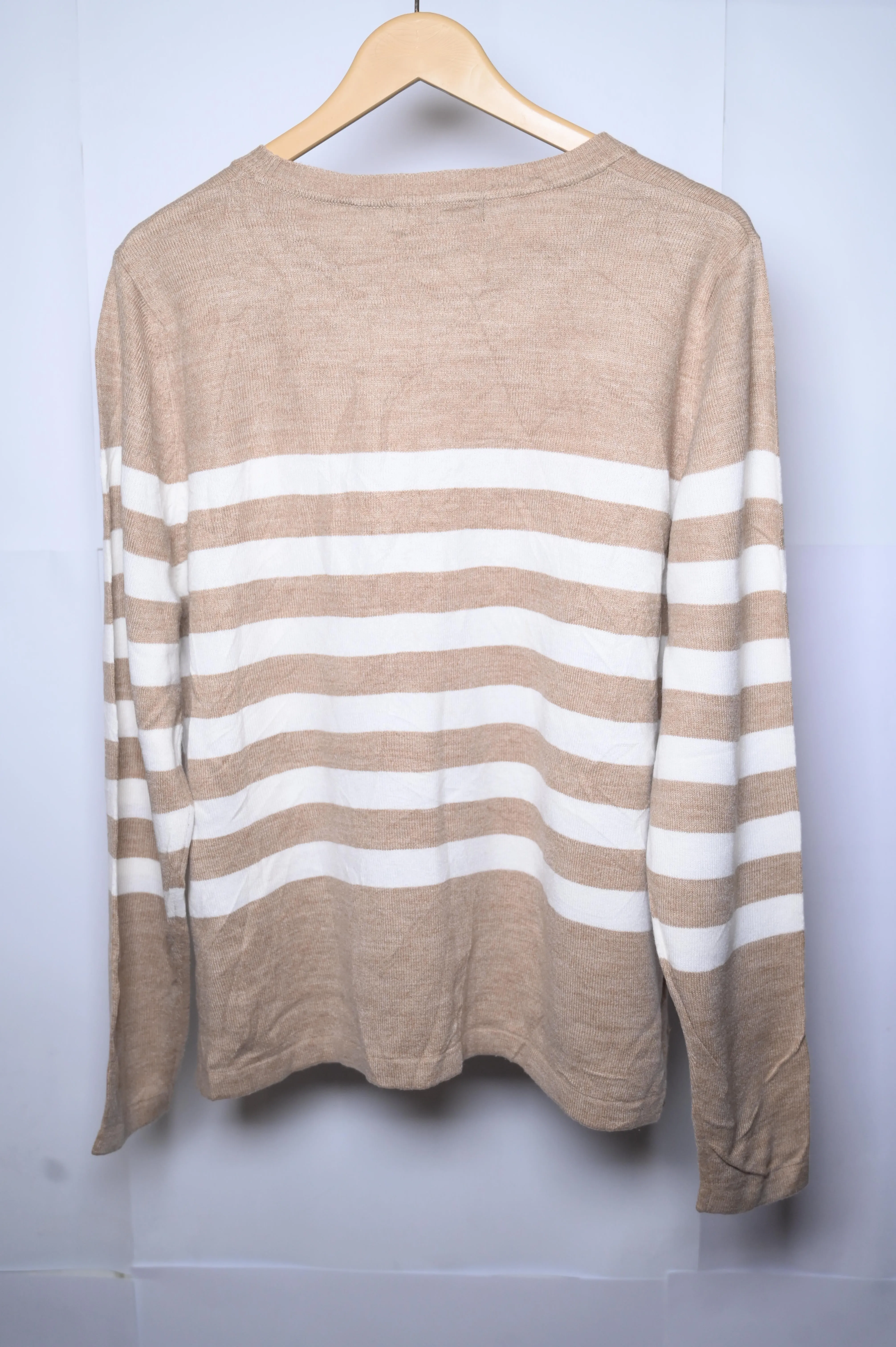 M&S Fawn Striped Winter Blouse