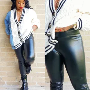 MASTERPIECE - High Waist Patent Leather Leggings