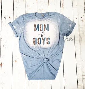 Mom of Boys Bleached Shirt