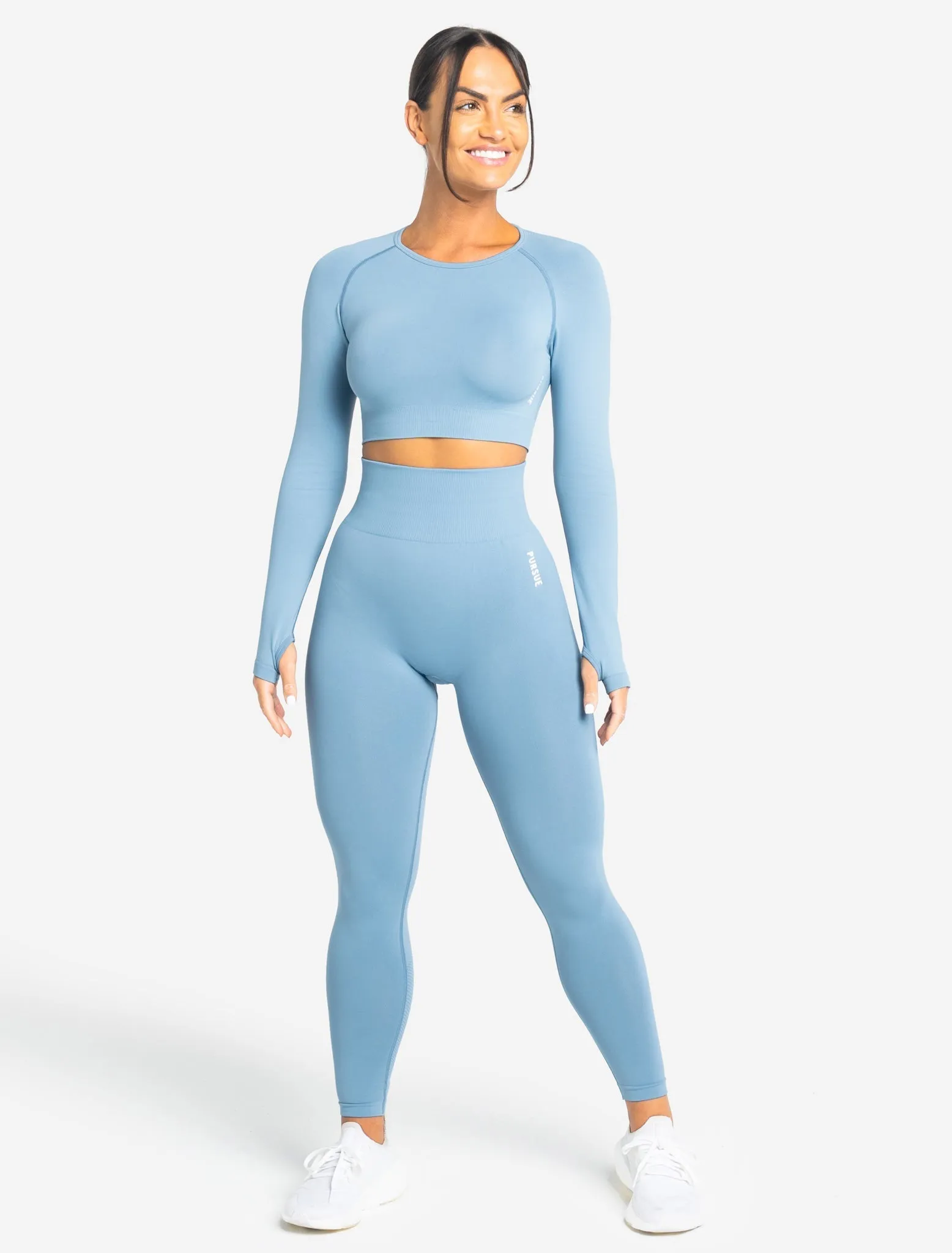 Move Seamless Long Sleeve Crop Top - Sky Blue