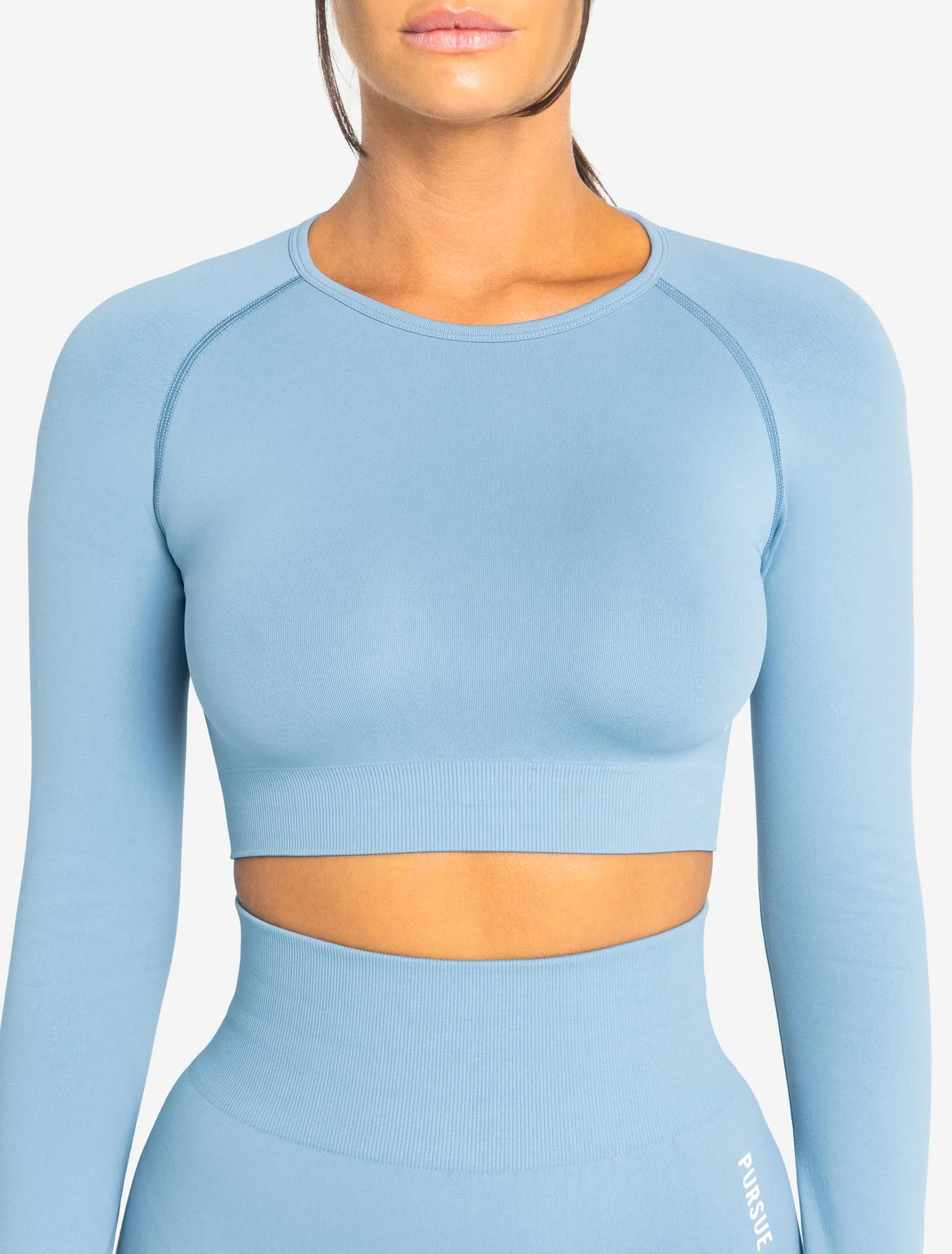 Move Seamless Long Sleeve Crop Top - Sky Blue