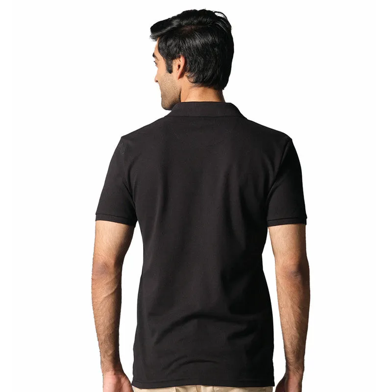 Neeman's Black Polo T-Shirt for Men | Organic Cotton