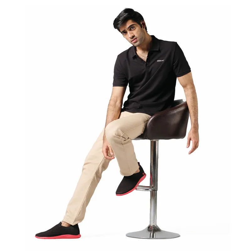 Neeman's Black Polo T-Shirt for Men | Organic Cotton