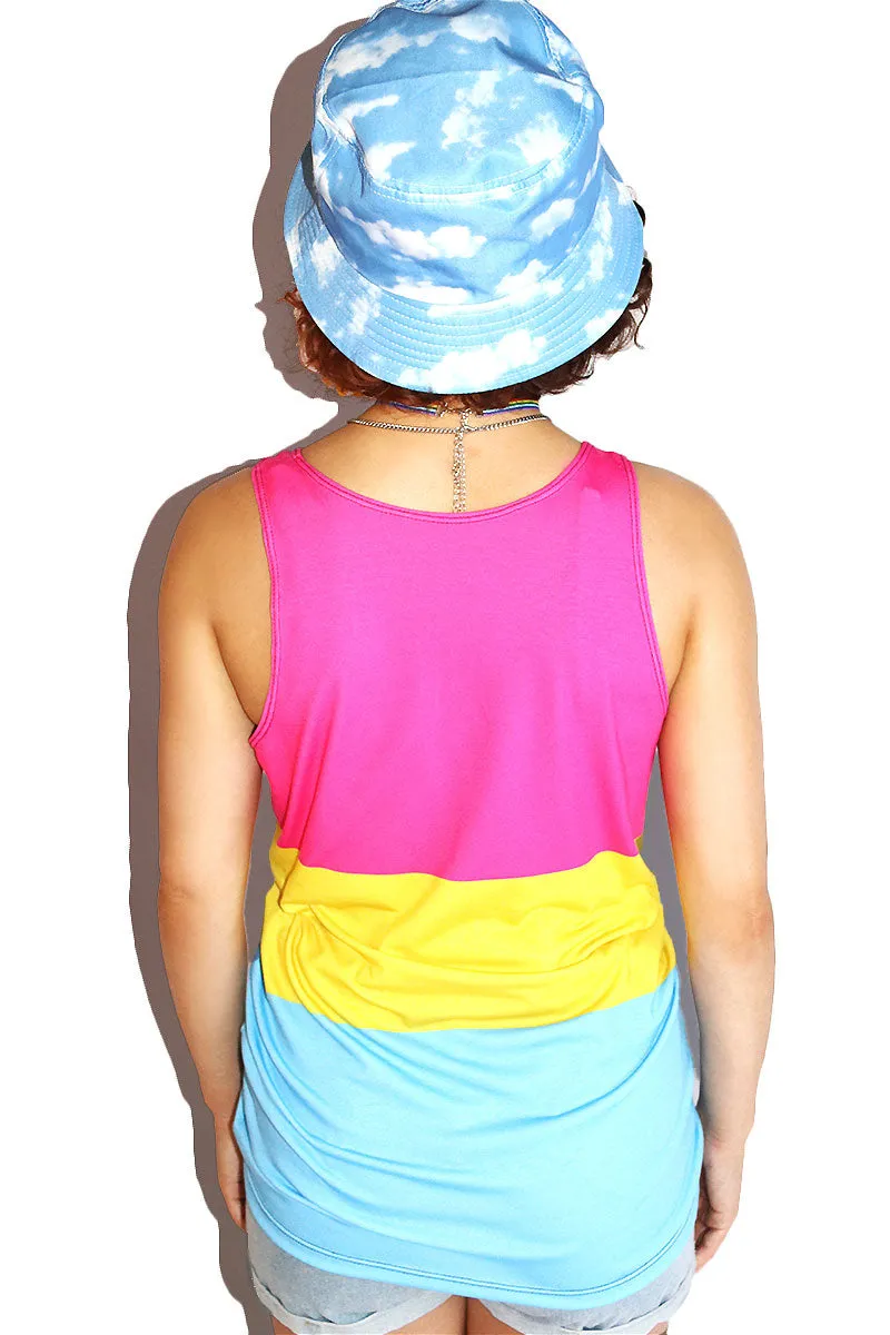 Pansexual Flag All Over Racerback Tank- Fuchsia