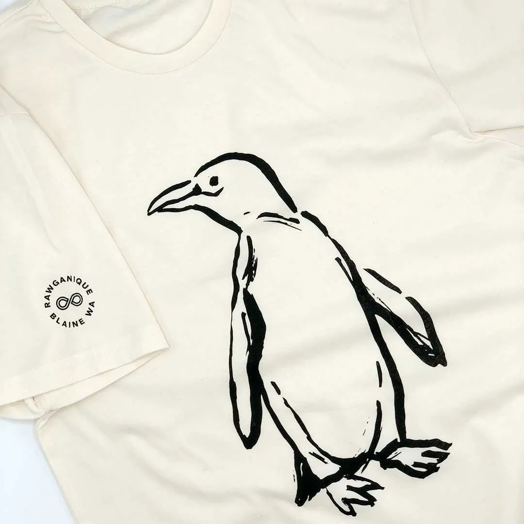 PUREVALLEY 100% Organic Prima Cotton Printed T-Shirt (EU) - Penguin (Unisex)